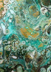 Green Gold Bubbles Abstract Texture