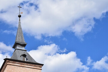 Fototapeta na wymiar church steeple against sky