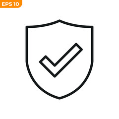 shield check icon symbol template for graphic and web design collection logo vector illustration