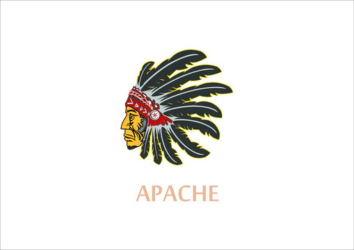 head of apache sticker tattoo design