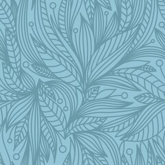 BLUE BACKGROUND WITH PLANT ELEMENTS