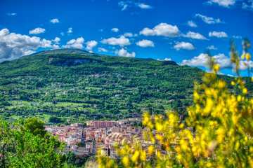 panoramic view of Ascoli Piceno from above in the marche region