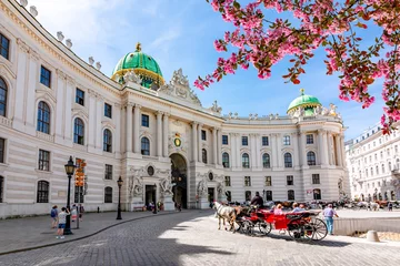 Poster Hofburg palace on St. Michael square (Michaelerplatz), Vienna, Austria © Mistervlad