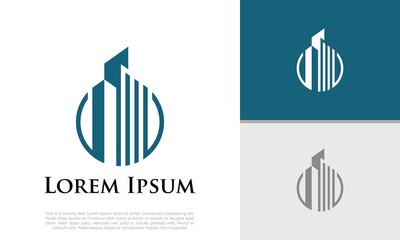 Fototapeta premium Real Estate Logo. Luxury Logo. Construction Architecture Building Logo Design Template Element 