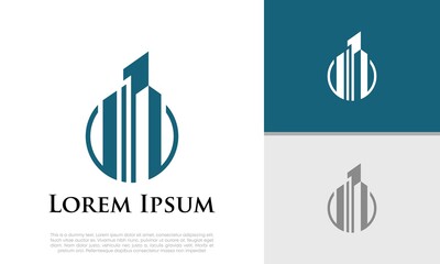 Real Estate Logo. Luxury Logo. Construction Architecture Building Logo Design Template Element	