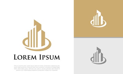 Real Estate Logo. Luxury Logo. Construction Architecture Building Logo Design Template Element	