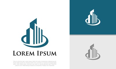 Real Estate Logo. Luxury Logo. Construction Architecture Building Logo Design Template Element	