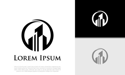 Real Estate Logo. Luxury Logo. Construction Architecture Building Logo Design Template Element	