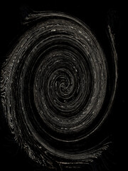 White concentric line illustration spiralling into a vortex on a dark background.