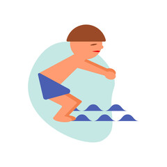 Abstract swimmer for banner design. Healthy lifestyle concept.  Sport activity lifestyle concept. Vector concept.