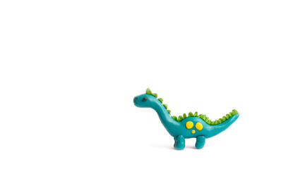 plasticine dinosaur on a white background
