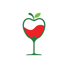 wine glass apple logo icon