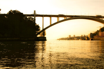 Iron bridge called Luis I over the waters of the Douro river