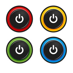 Buttons on off. Isolated vector illustration on white backgroung