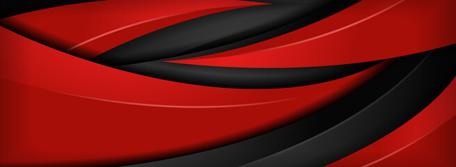 Abstract Red and Black Combination with 3d Overlap Layered Background Design.