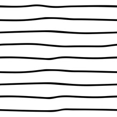 Black and white seamless  stripes background. Hand drawn stripes pattern. Vector striped wallpaper.