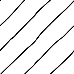 Black and white diagonal line seamless background. Hand drawn pattern with diagonal stripes design. Vector diagonal wallpaper.