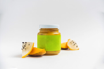 Frasco de comida para bebes, mermelada