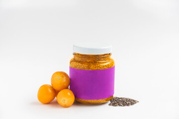 Frasco de comida para bebes, mermelada