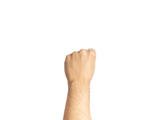 back hand closed fist isolated on white background