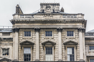 Fototapeta na wymiar Somerset House - large neoclassical building (1776) in central London. England, UK.