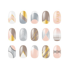 Isolated Nail art design polish wedding fingernails Vector Image