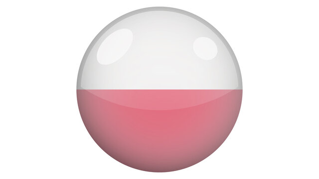 National flag of Poland in icon design. Polish flag vector