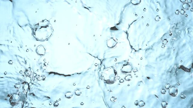 Super Slow Motion Shot of Flowing and Bubbling Water at 1000 fps.