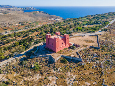 St. Agatha's Tower, Aka It-Torri L-Aħmar, The Last Of The Six Lascaris Towers To Be Built During The Reign Of The Order Of St. John