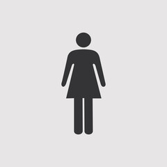 Fototapeta na wymiar Woman icon vector illustration.Flat icon for apps and website.Black pictogram illustration on white background.