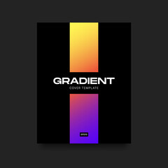 Minimalistic Gradient Cover. Vertical Colorful Template with Black Borders. Vector illustration