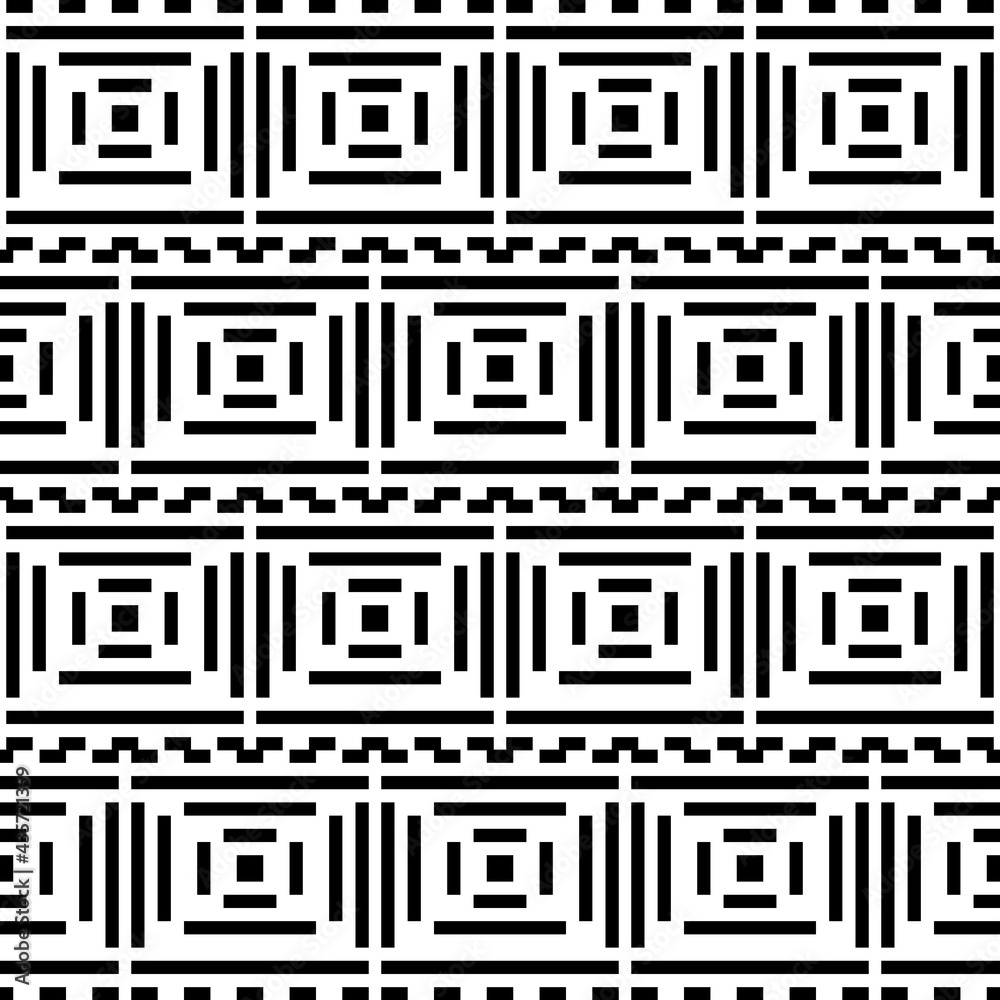 Aufkleber Monochrome simple ornament. Vector minimal tile pattern.