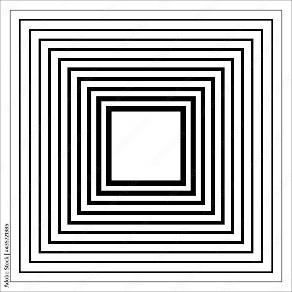 Poster squares pattern. vector tunnel squares ornament.
