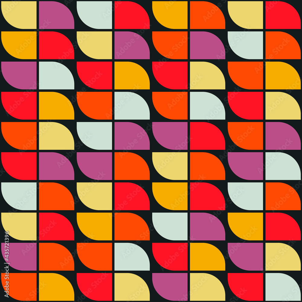 Poster half shapes. vector seamless colorful shapes tile.