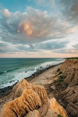 View of the Atlantic Ocean and cliffs and Montauk Point State Park, The Hamptons, New York © jonbilous