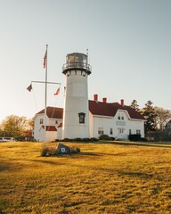 Fototapeta na wymiar Chatham Lighthouse, in Chatham, Cape Cod, Massachusetts