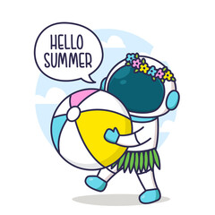 holiday summer astronaut with ball