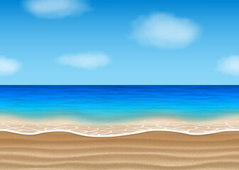 Fototapeta na wymiar Seamless beach landscape for summer backgrounds