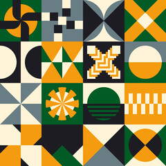 Abstract vector geometric pattern design in Neo Geo style