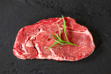 overview of a raw steak