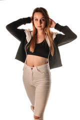 Sexy female posing in studio