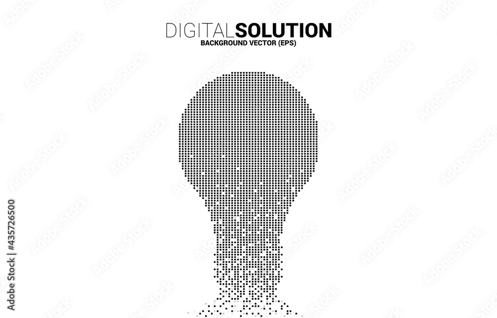 Aufkleber vector light bulb from pixel square. concept of business plan and creative idea.