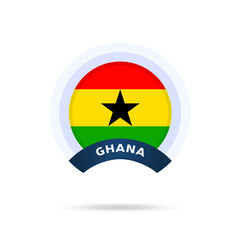 ghana national flag Circle button Icon. Simple flag, official colors and proportion correctly. Flat vector illustration.