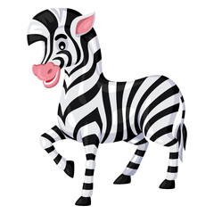 Plakat Illustration of cute cartoon zebra smiling.