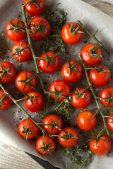 tomatoes on a baking sheet