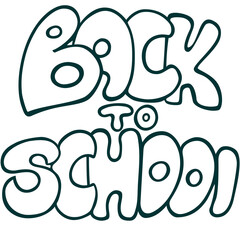 Back to school lettering template in doodle style. Childish hand written design element. 