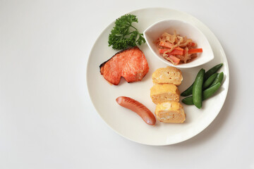 和朝食のプレート