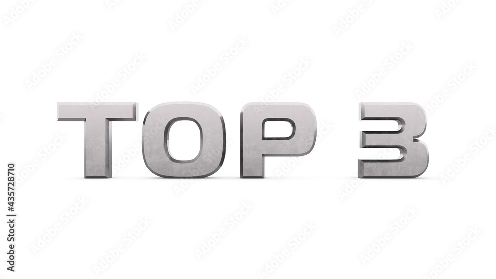 Poster gray metallic 3d text 