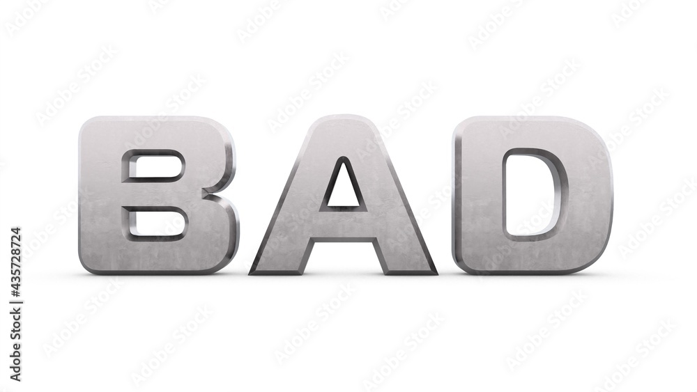 Poster gray metallic 3d text 