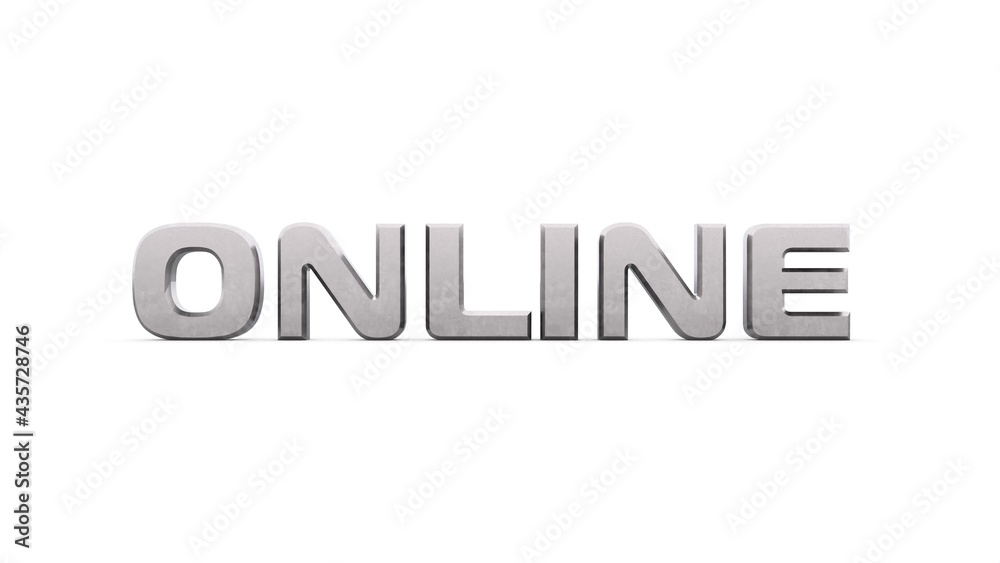 Poster gray metallic 3d text 